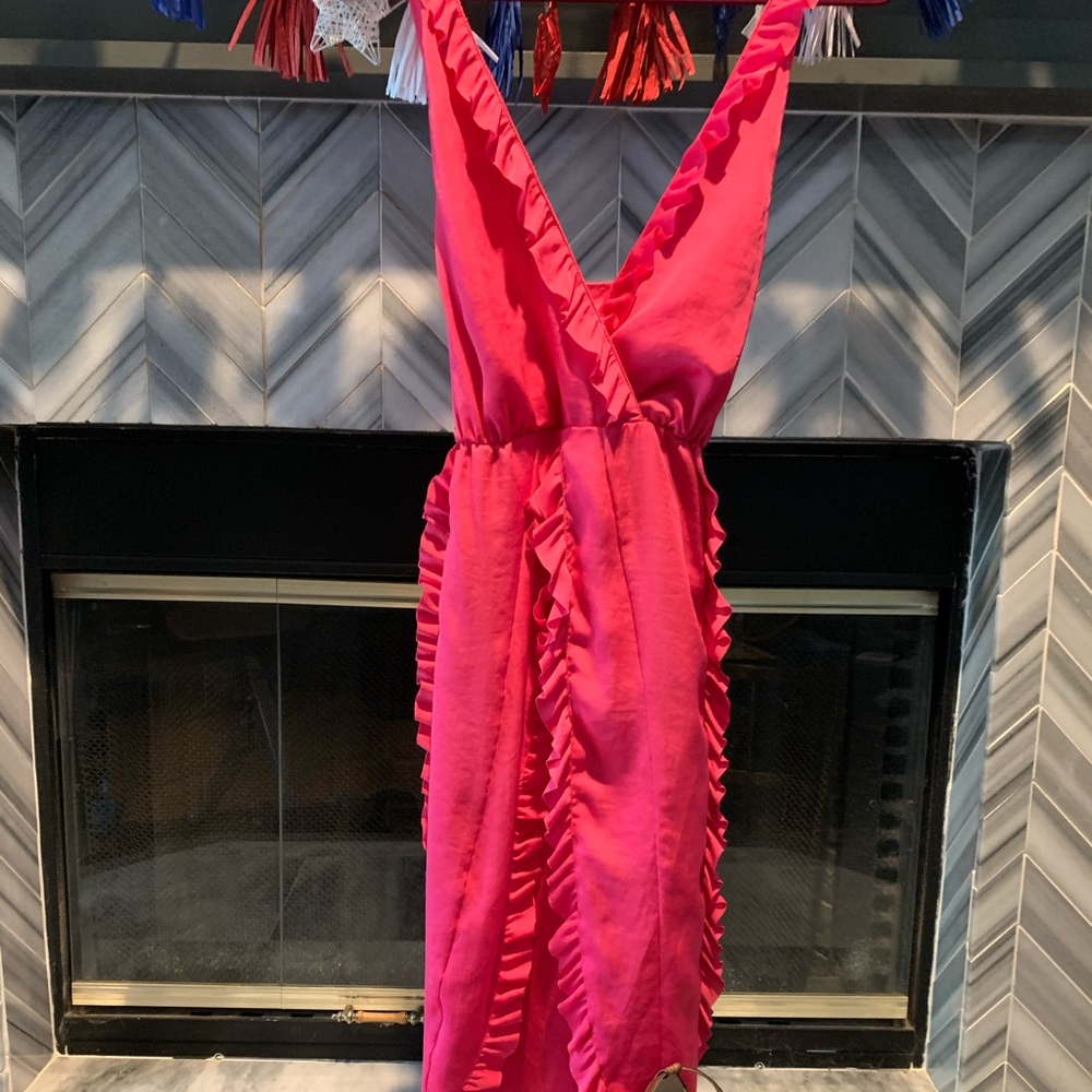 Inc bubble gum pink dress.